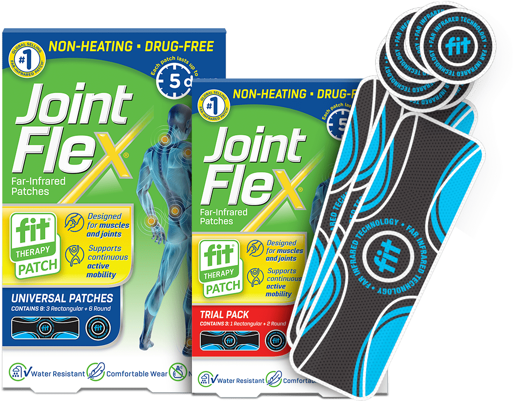 Fit® Therapy Universal Patches boxes and patches